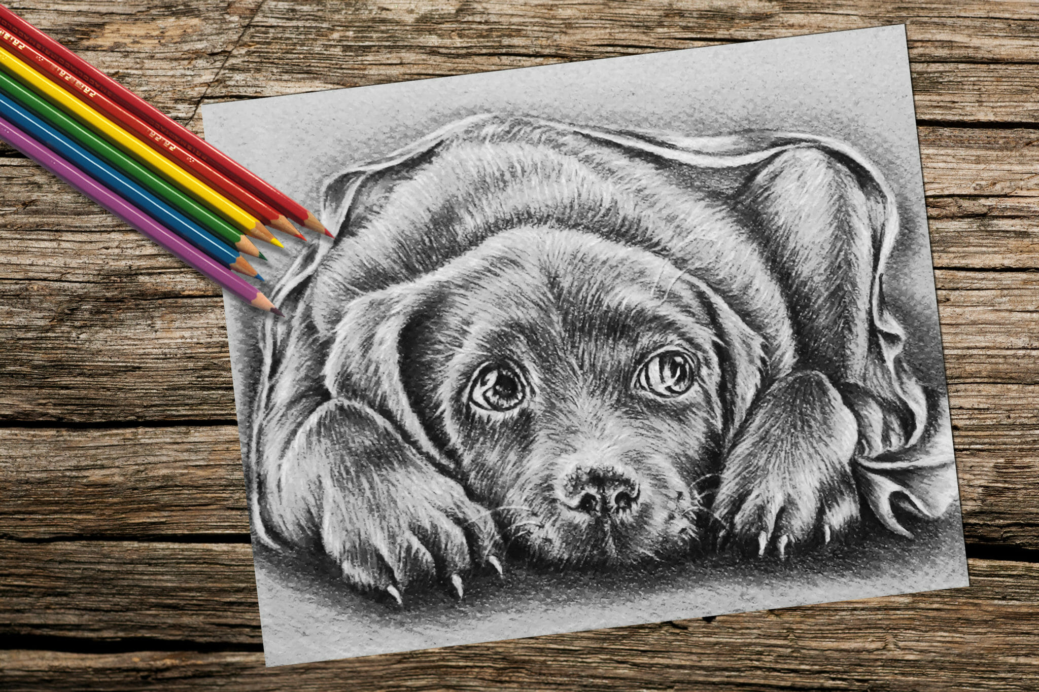 Download Printable Coloring Page: Lab Puppy in Blanket - Artistry ...