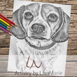 Beagle Grayscale Coloring Page