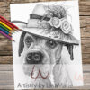 Boxer in Hat Coloring Page