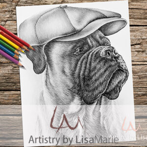 Boxer In Cap Coloring Page