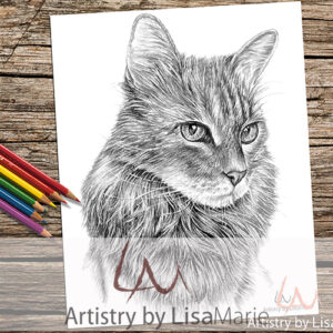cat portrait coloring page