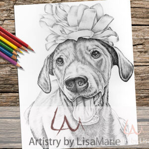 Dog With Bow Coloring Page