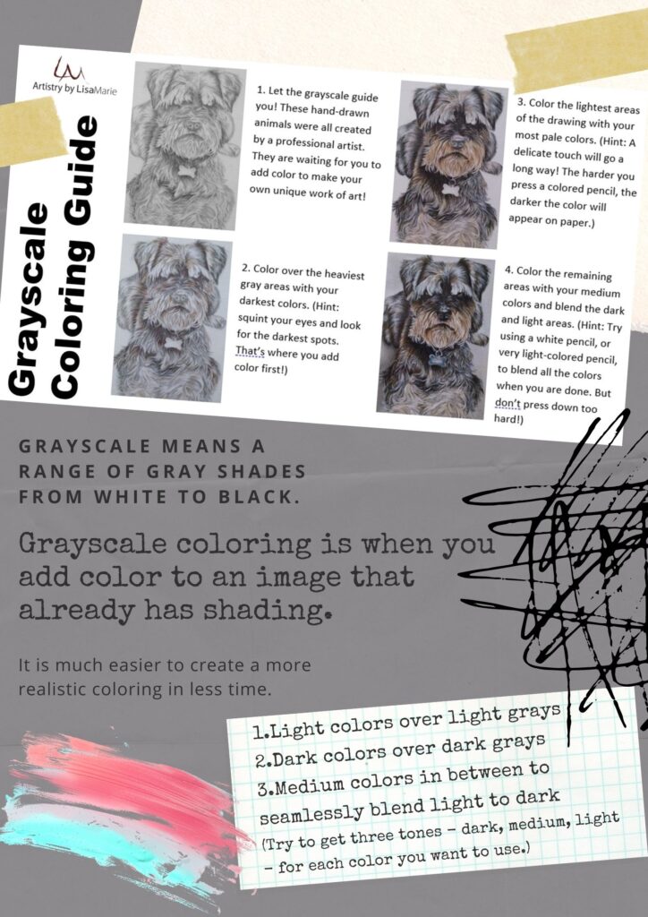 Grayscale Coloring Guide
