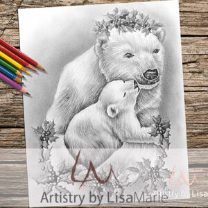 Polar Bear Mom Coloring Page