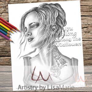 Rose Tattoo Girl Coloring Page