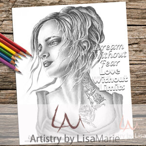 Rose Tattoo Girl Coloring Page