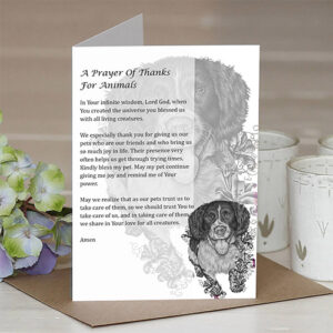 Spaniel And Lilies Printable Card