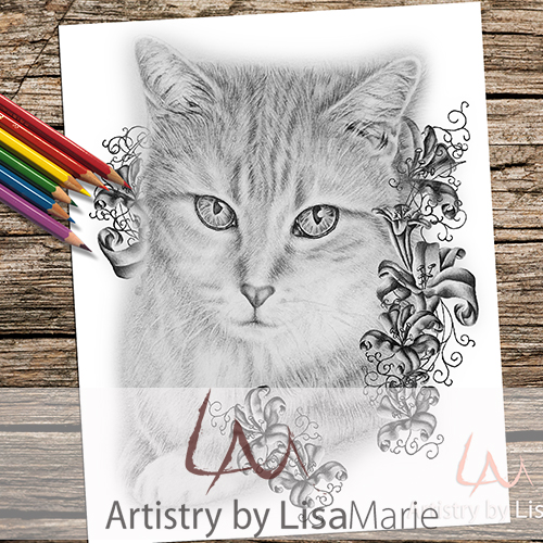 realistic tabby cat coloring pages