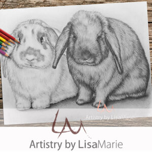 Two Bunnies Coloring Page