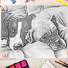 Two Dogs Resting Coloring Page