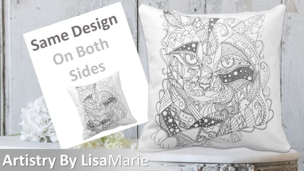 mandala cat on pillow