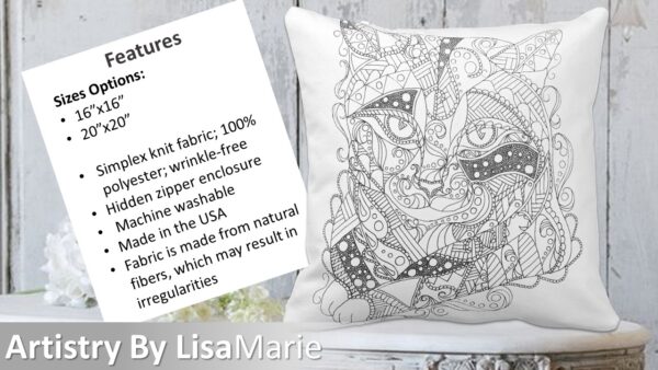 mandala cat on pillow