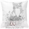 mandala fox on pillow