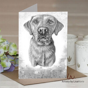 Labrador With Flowers Card