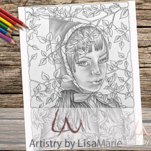 hooded woman coloring page