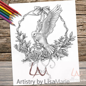 Christmas Dove Coloring Page