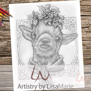 christmas goat coloring page