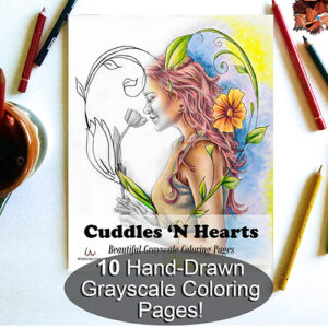 Cuddles N Hearts Coloring Page Bundle
