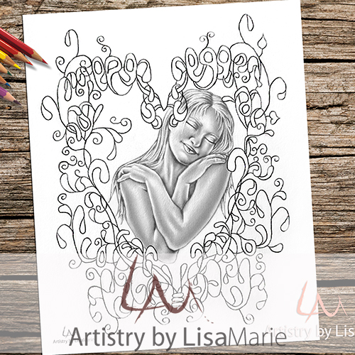 Cute Girs adult Coloring Pages, Digital Coloring Pages Printable, Coloring  Book Printable, Stress Relieving 