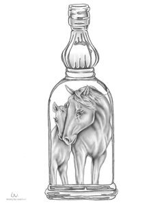 Mom horse coloring page