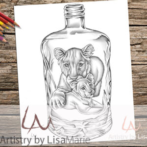 Mom lioness coloring page