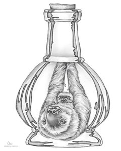 mom sloth coloring page