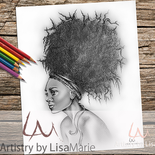 Woman With Big Hair Printable Coloring Page – Artistry By Lisa Marie