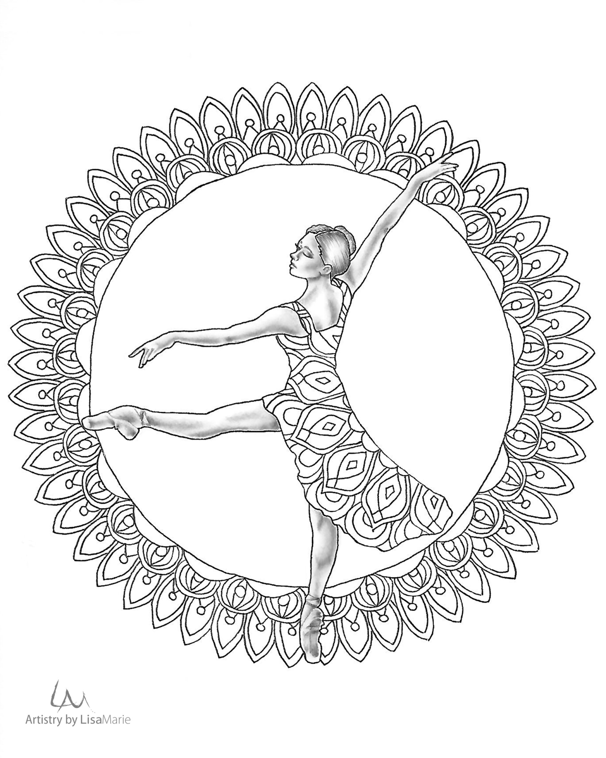 Ballerina Dancer_2_ColoringPage_ArtistryByLisaMarie – Artistry By Lisa ...