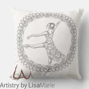 Mandala Ballerina coloring pillow