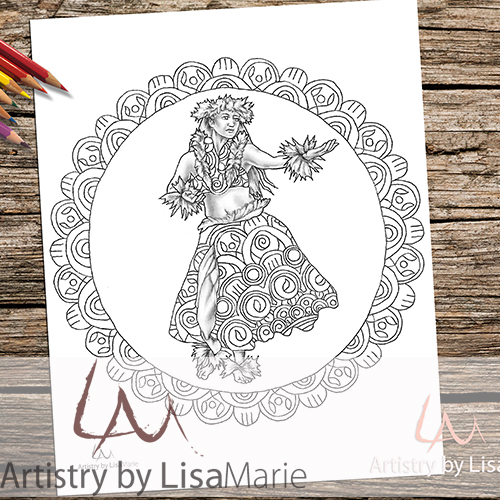 Coloring Page Floral Girl Printable Coloring Pages Adult Grayscale