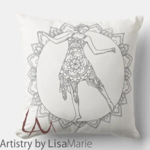Mandala Dancer Coloring Pillow