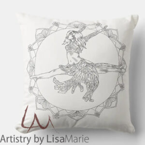 Mandala Jazz Dancer Coloring Pillow