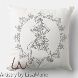 Mandala Salsa Dancer Coloring Pillow