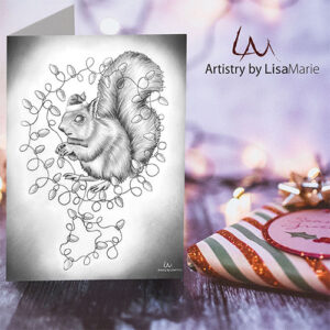 Printable Holiday Card With Christmas Squirrel