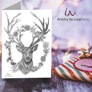 Printable Holiday Card With Christmas Stag