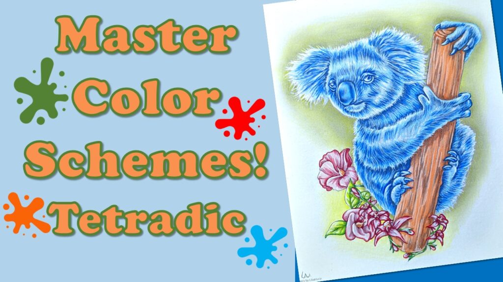 tetradic color pencil Koala