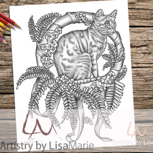 Bengal cat coloring page