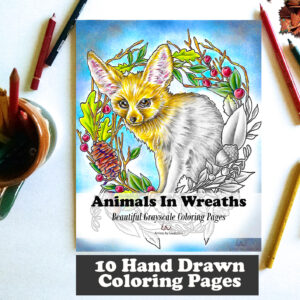 Animals in Wreaths coloring page bundle
