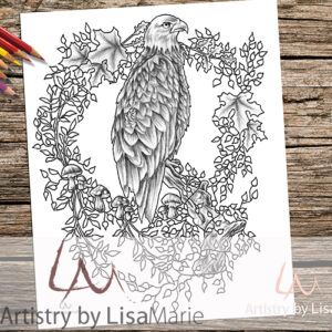 Eagle in Wreath Coloring page