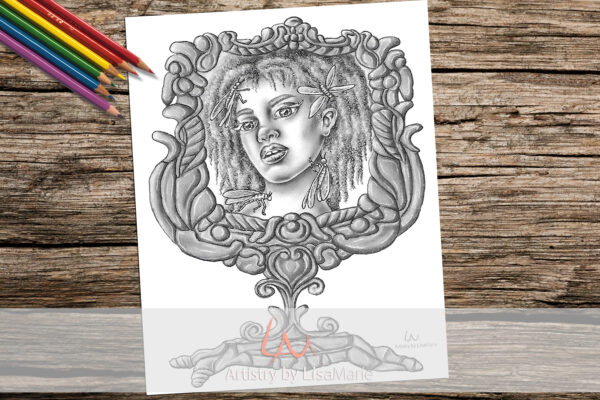 woman with termites coloring page